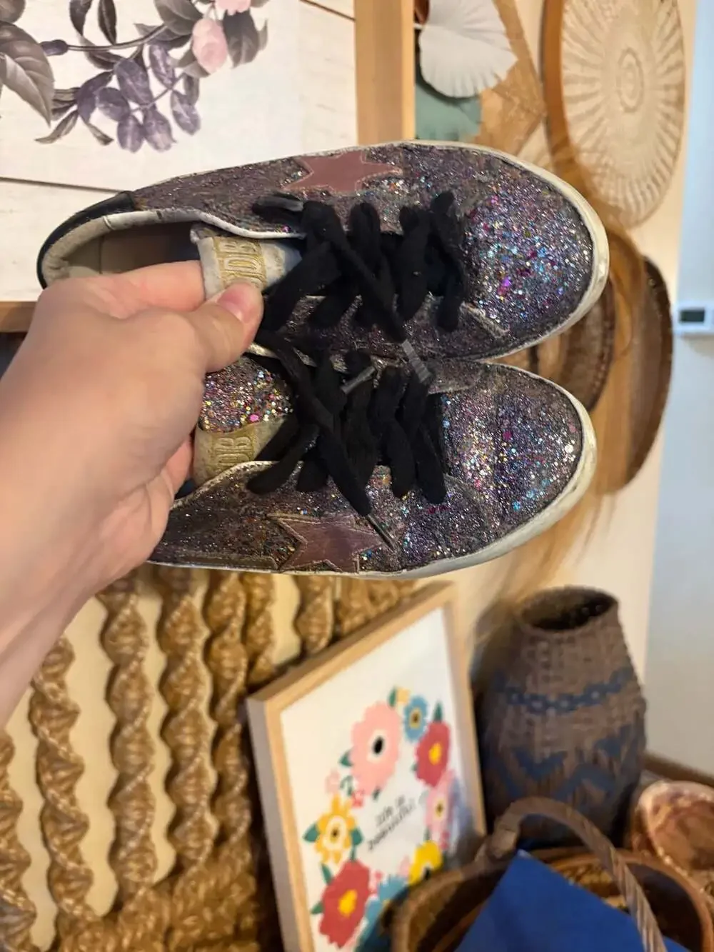 Girls Golden Goose Super-Star Glitter Private Edition Sneakers